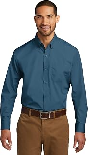 Port Authority Men's Long Sleeve Carefree Button-Down Poplin Shirt