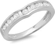 Dazzlingrock Alternating Diamond Channel Set Wedding Band Stackable Ring