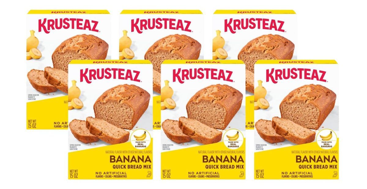 Banana Quick Bread Mix by Krusteaz – 15 Ounce (Pack of 6), Pack of 6