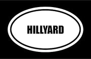 6" die Cut White Vinyl HILLYARD Name Oval Euro Style Vinyl Decal Sticker