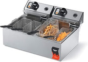 Vollrath 20 Lb. Standard-Duty 120V Electric Split-Pot Countertop Fryer-Cayenne®