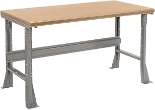 Global Industrial Fixed Height Workbench Flared Leg, 72" W x 36" D x 34" H, 1-1/2" Shop Top Safety Edge, Gray