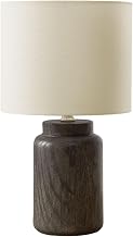 Monarch Specialties I 9796 Lighting, 17" H, Table Lamp, Brown Resin, Ivory/Cream Shade, Contemporary, Modern