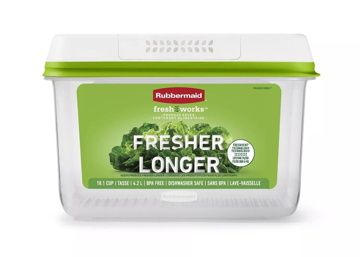 FreshWorks Saver by Rubbermaid – 18.1 Cup, 18.1 cups, Plastic, Clear, Model 2114818