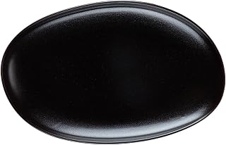 CAC China MOT-41-BLK Morton Platter Lava Glaze Matte Black 14-1/4" Porcelain Rectangle, Color, Set of 12