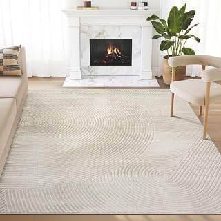 Abani Neutral Beige Area Rug | 2' x 3' Tan Geometric Carpet with Zen Circle Pattern | Rugs for Living Room, Bedroom, Office