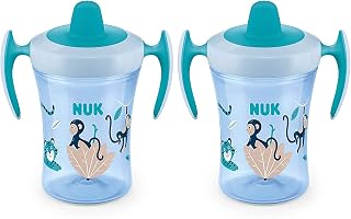 NUK Evolution Soft Spout Learner Cup (Blue Monkey, 2 Pack)