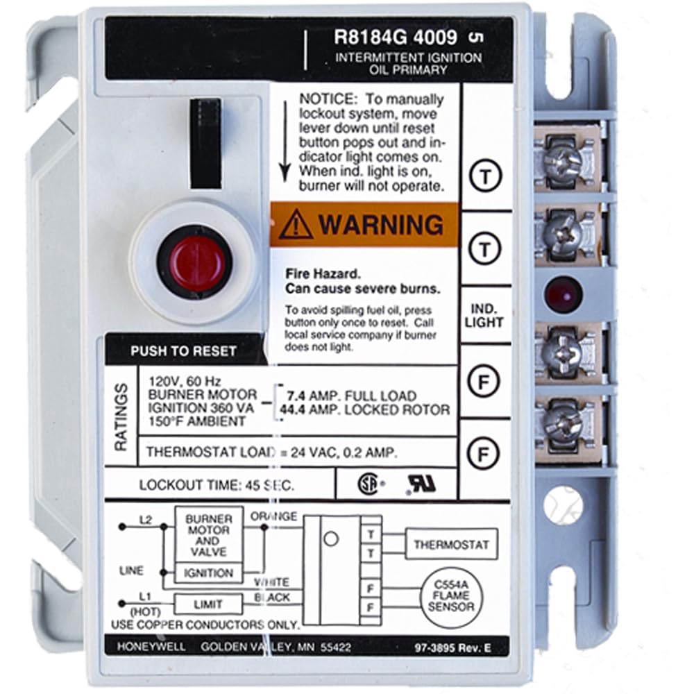 120 volt Oil Burner Control by Honeywell – Pack of 2, Model R8184G4009
