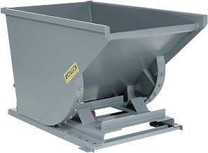 Global Industrial 1/3 Cu Yd HD Self Dumping Forklift Hopper with Heavy Gauge Base, Gray