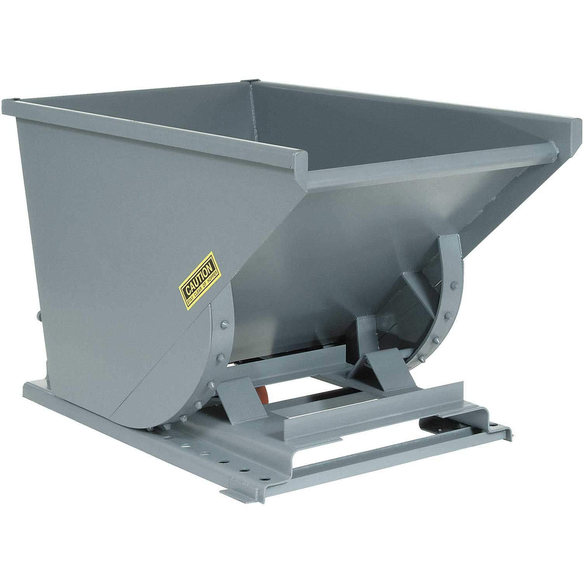 1-1/2 Cu Yd Medium Duty Self Dumping Forklift Hopper by Global Industrial – 63.5"L x 57.75"W x 39.75"H, Steel, Gray, Model 15055-GRY