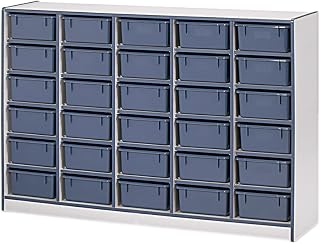 Jonti-Craft Rainbow Accents 4031JCWW180 30 Tub Mobile Storage with Tubs, Black