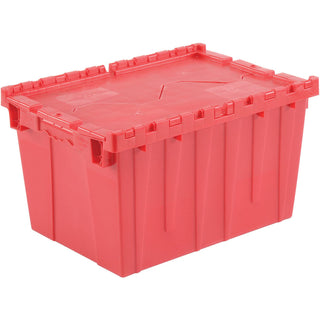 Plastic Distribution Container With Hinged Lid by Global Industrial – 21-7/8x15-1/4x12-7/8, 1.7 cubic_feet, Plastic, Red, Model DC-2115-12RED