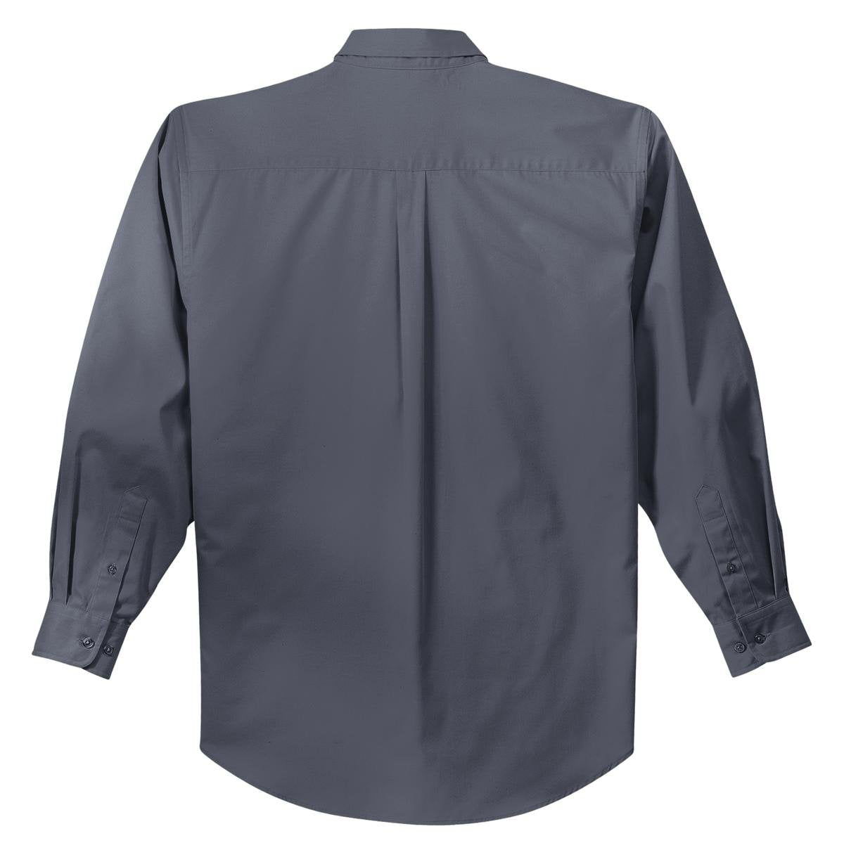 Men's Tall Long Sleeve Easy Care Button-Down Shirt by Port Authority – Cotton,Steel,Stone, Steel Grey/Light Stone, Model TLS608