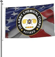 US Chemical Corps Vietnam Service Combat Retired Premium 5x8ft Double-Sided Flags with 2 Brass Grommets - All Weathe