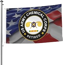 US Chemical Corps Vietnam Service Combat Retired Premium 5x8ft Double-Sided Flags with 2 Brass Grommets - All Weathe