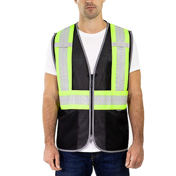 Vest, L/X-Large, Fluorescent Yellow-Green | On Two-Tone Silver Reflective Tape, Black material conceals dirt by TINGLEY – Large-X-Large, Model V70643C