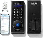 PHILIPS Wi-Fi Smart Lock, WiFi Keyless Entry Keypad Door Lock, Front Door Deadbolt, Fingerprint Unlock, PIN Code Unlock, Auto Locking, App Remote Control, Bulit in WiFi