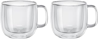 ZWILLING Sorrento Plus 2-pc Double-Wall Glass Cappuccino Mug Set,15-oz, 450ml