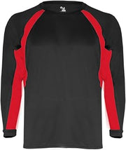 Badger Adult Long-Sleeve Hook Perf Tee with Contrast Side Panel (4154)