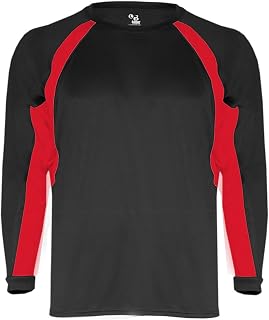 Badger Adult Long-Sleeve Hook Perf Tee with Contrast Side Panel (4154)