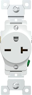 Square D by Schneider Electric X Series 20A 250V Single Socket Electrical Outlet for Residential Use for New Construction or Renovations, Straight Blade Receptacle, SQR42205WH, Matte White
