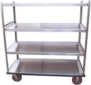 Winholt BNQT-3 Heavy Duty Queen Mary Banquet Cart with Three Shelves, Aluminum, 60" Length x 28" Width x 65.4375" Height, 27" Shelf Size