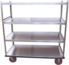 Winholt BNQT-3 Heavy Duty Queen Mary Banquet Cart with Three Shelves, Aluminum, 60" Length x 28" Width x 65.4375" Height, 27" Shelf Size