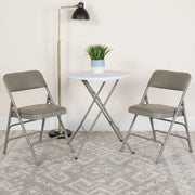 Hercules Metal Folding Chair by Flash Furniture – Set of 4, Foam, Vinyl, Metal, Gray Vinyl/Gray Frame, Pack of 4, Model 4-HA-MC309AV-GY-GG