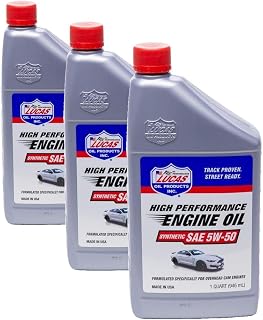 Lucas Oil 10101 Synthetic SAE 5W-50 Motor Oil - 1 Quart (Pack of 3)