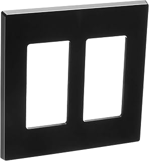Leviton 80309-SE 2-Gang Decora Plus Wallplate Screwless Snap-On Mount, Black, 20-Pack