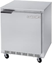 Beverage Air UCF24AHC Commercial Undercounter Freezer, Stainless Steel Compact Arctic Refrigerator with 6” Casters, Self-Closing Reversible Door, Electronic Control, 2 Shelves