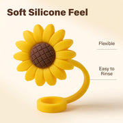 4 Pcs Drinking Straw Dispensers Sunflower Straw Plug Reusable Splash Proof Plugs Kitchen Tool Straw Tips Cover Silicone Cup Accessory Drinking Dust Cap by Jinshining – 1, Silicone