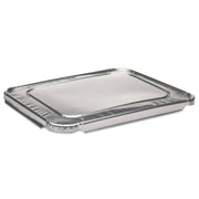 Pactiv Y101230 1/2-Size Steam-Pan Lids – 1.13" Length, 0.78" Width, 1.6" Height, Aluminum (Pack of 100)