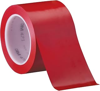 3M T968471R Red Vinyl Tape, 3" x 36 yd (Pack of 12)