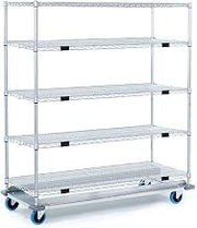 Nexel Open Sided Wire Exchange Truck, 5 Wire Shelves, 1000 Lb. Cap., 48x18x69