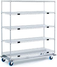 Nexel Open Sided Wire Exchange Truck, 5 Wire Shelves, 1000 Lb. Cap., 48x18x69