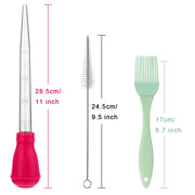 Boao Turkey Baster Set with Brush, 7 Pieces, Multicolor