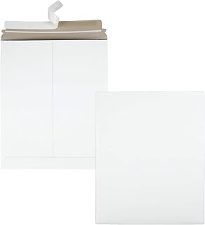 Quality Park Photo Document Mailers, Redi-Strip Self Seal Closure, Rigid Stay Flat Mailer, White Recycled Fiberboard, 11" x 13.5", 25 per Box (QUA64016)