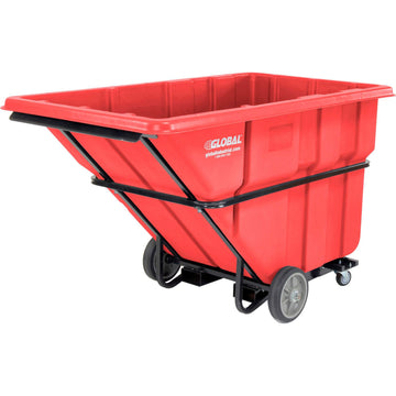 1.5 Cu. Yd. Forkliftable Extra HD Plastic Tilt Truck by Global Industrial – Polyethylene (PE), Red, Model 800260RD