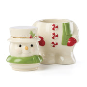 Oneida Merry & Bright Snowman Treat Jar, Porcelain Figural Design, Multicolor