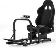 Hottoby Racing Driving Simulator Cockpit with Black Seat Stability Upgrade Fit for Logitech G27 G29 G920 G923,for Thrustmaster T300RS,for Fanatec CSL-DD Wheel Frame,No Steering Wheel,Pedal,Handbrake