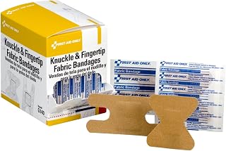 First Aid Only G140 Fabric Adhesive Bandages, Assorted Sizes (25 Knuckle Bandages / 25 Fingertip Bandages)