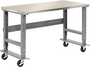 Global Industrial Adjustable Height Mobile Workbench, 72"W x 30"D, 5" Wheel