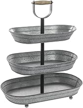 HUBERT 3-Tier Oblong Galvanized Stand - 20"L x 11 1/2"W x 23"H