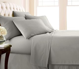 800 Thread Count-4Pcs Bed Sheet Set 100% Cotton Bed Sheets Silver King Sheets Set, Long-Staple Combed Cotton, Sateen Weave for Soft and Cozy Feel, Fits Mattress Upto 21'' Deep Pocket