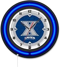 Holland Bar Stool Clk19BKXavier NCAA 19 in. Dia. Xavier Double Neon Wall Clock Black