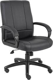 Boss Office Products Caressoft Executive Mid Back Chair in Black (B7906)