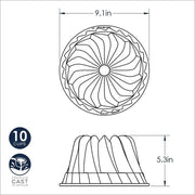 Kugelhopf Bundt Cake Pan by Nordic Ware – 9 x 9 x 5.30", 10.0 cups, Aluminum, Silver, Model 59937