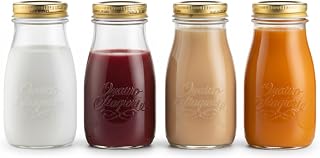 Bormioli Rocco Quattro Stagioni Bottle - ClearGold, 6.75 Oz, Set of 4