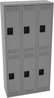 Tennsco Wardrobe Locker, M Gry, 36inWx15inD, 2 Tier